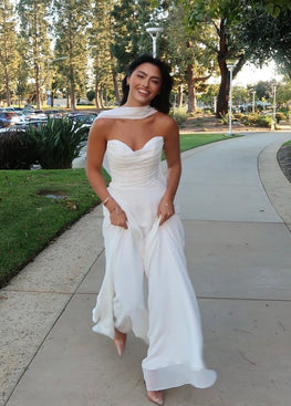 Millie - robe de mariée simple en chiffon avec dos lacé