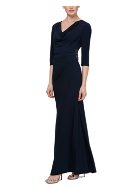 Sanchez *échantillons taille 14 et 16* - robe de coupe droite en jersey extensible avec manches 3/4 à col baveux Sanchez *échantillons taille 14 et 16* - robe de coupe droite en jersey extensible avec manches 3/4 à col baveux