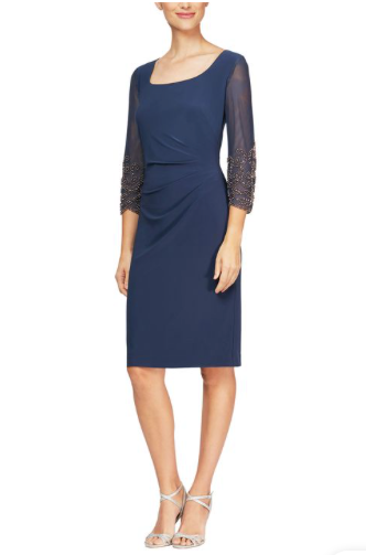 Priam *échantillon taille 10* - robe de coupe droite courte en jersey extensible avec manches 3/4 Priam *échantillon taille 10* - robe de coupe droite courte en jersey extensible avec manches 3/4