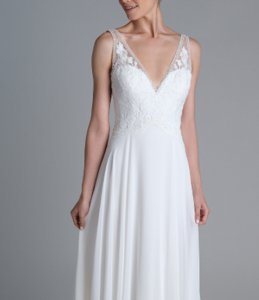 Wrangler *échantillon taille 20* - robe de mariée boho avec dentelle, taille empire marquée et jupe de chiffon Wrangler *échantillon taille 20* - robe de mariée boho avec dentelle, taille empire marquée et jupe de chiffon