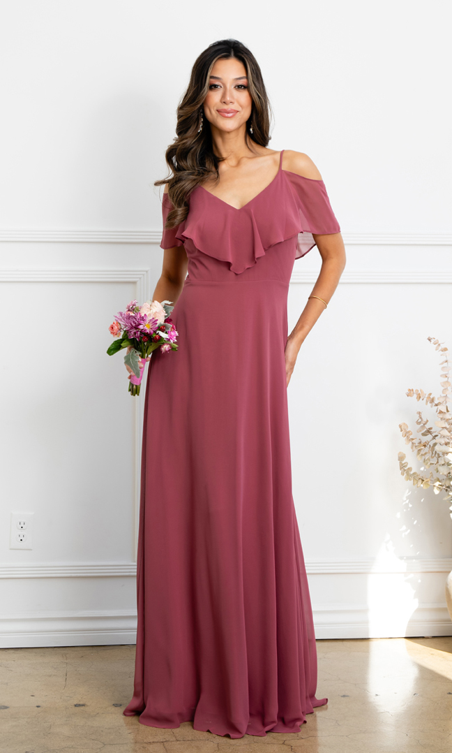 Brithany - Boho-style maxi dress with thin straps and ruffles Brithany - Boho-style maxi dress with thin straps and ruffles