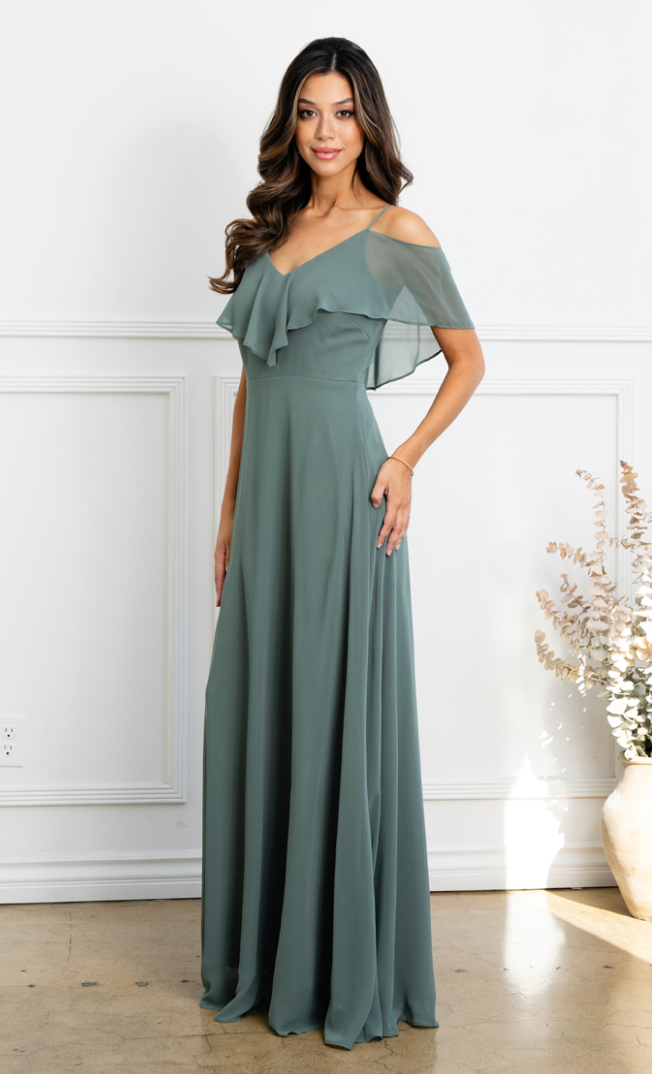 Brithany - Boho-style maxi dress with thin straps and ruffles Brithany - Boho-style maxi dress with thin straps and ruffles