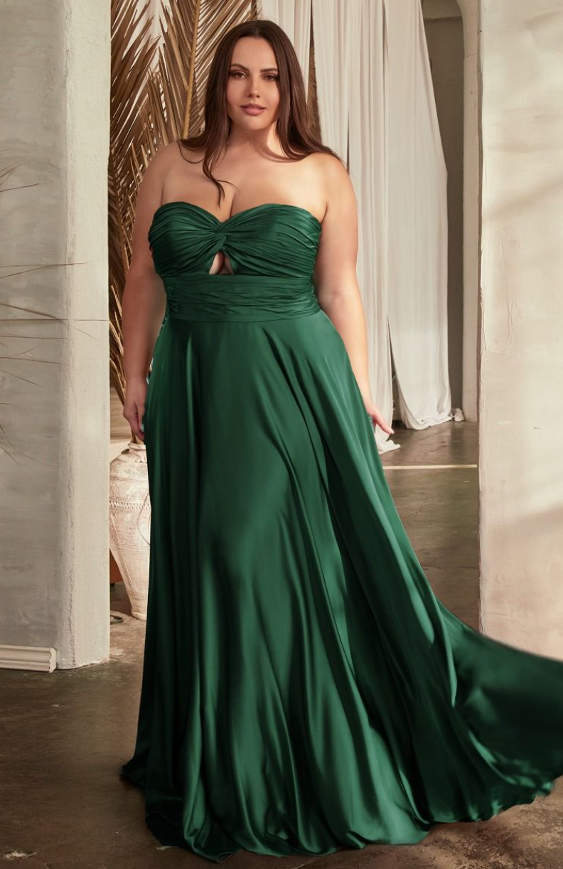 Weston *tailles 16 à 24* - robe longue en tissus satiné avec bustier en coeur et cut-out à l'avant Weston *tailles 16 à 24* - robe longue en tissus satiné avec bustier en coeur et cut-out à l'avant