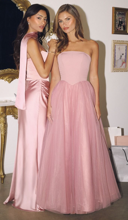 Cindie - robe de longueur midi à haut bustier et jupe de tulle avec boucle amovible au dos