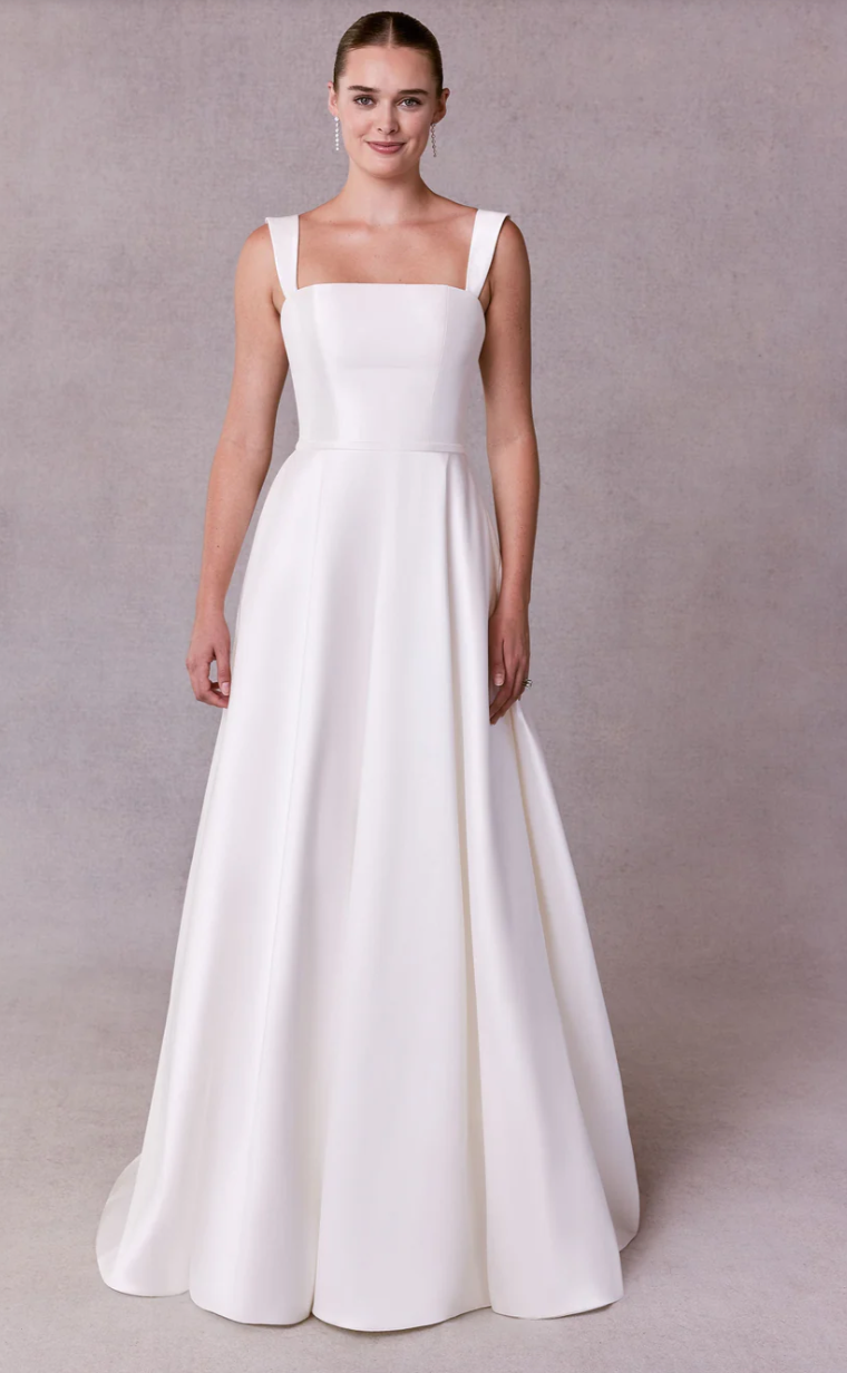 *EXCLUSIVITÉ* Penelope - robe de mariée classique à encolure droite et bretelles larges amovibles *EXCLUSIVITÉ* Penelope - robe de mariée classique à encolure droite et bretelles larges amovibles