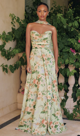 Maeve - robe longue en chiffon sans bretelle de coupe A