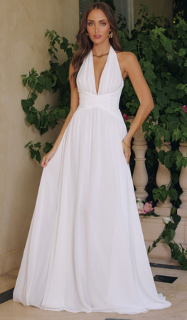 Zadie - robe de mariée simple en chiffon vaporeux avec encolure au cou et dos dégagé
