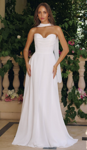 Millie - robe de mariée simple en chiffon avec dos lacé Millie - robe de mariée simple en chiffon avec dos lacé