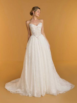 *EXCLUSIVITÉ* Fia - robe de mariée toute en dentelle à jupe volumineuse et corset basque