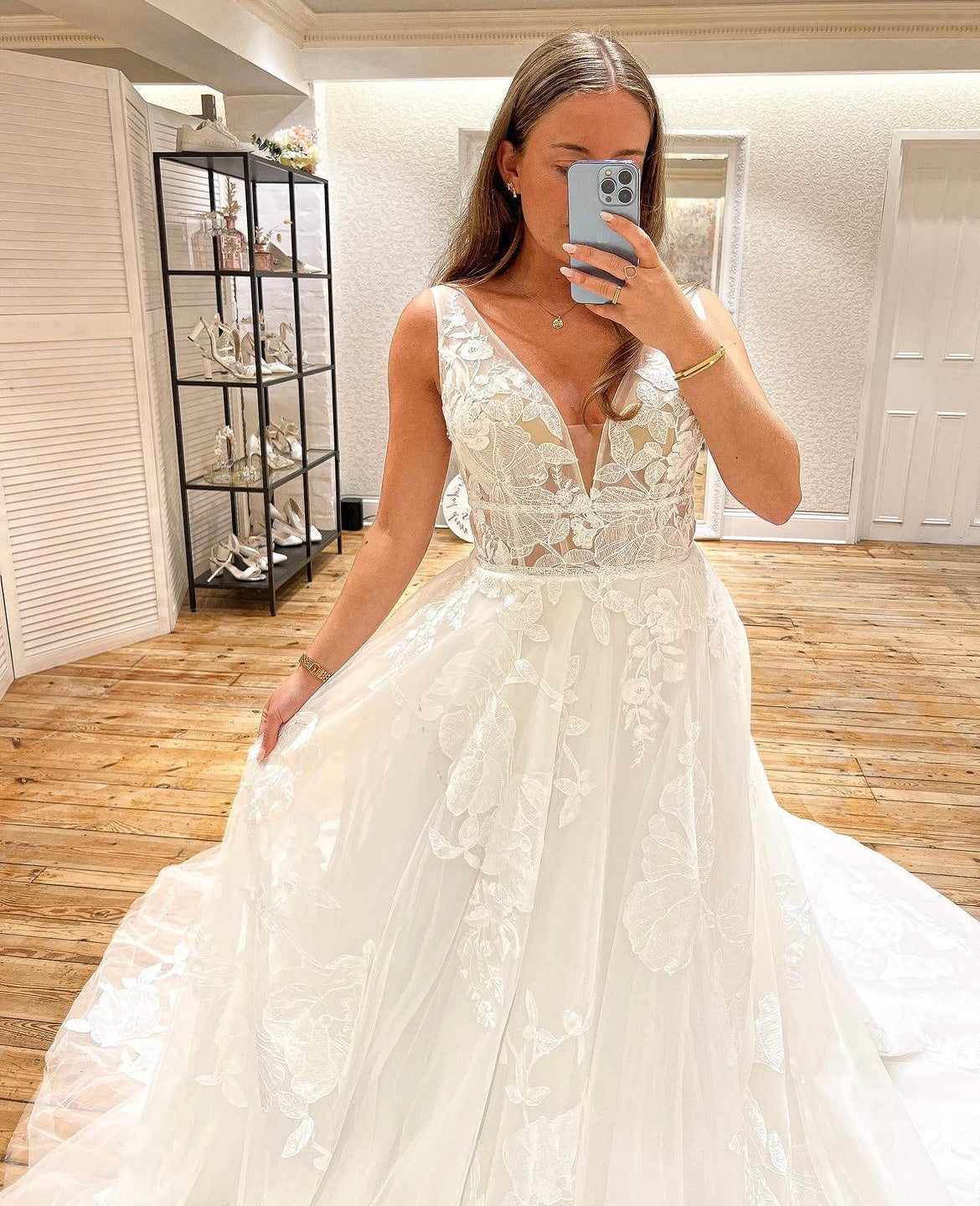 Stevenson *plus size*- luxurious boho A line wedding dress with unique floral lace Stevenson *plus size*- luxurious boho A line wedding dress with unique floral lace