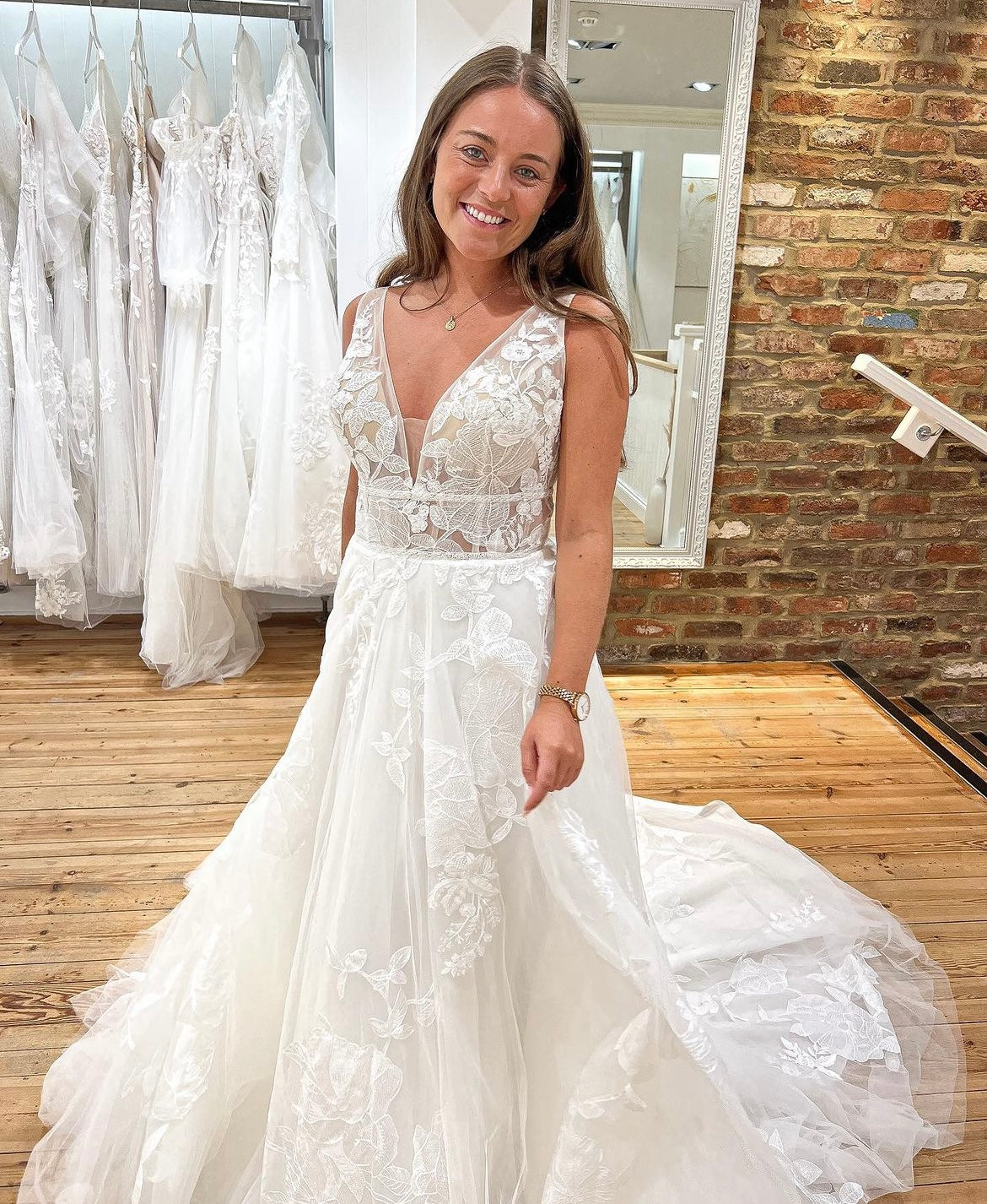 Stevenson *plus size*- luxurious boho A line wedding dress with unique floral lace Stevenson *plus size*- luxurious boho A line wedding dress with unique floral lace
