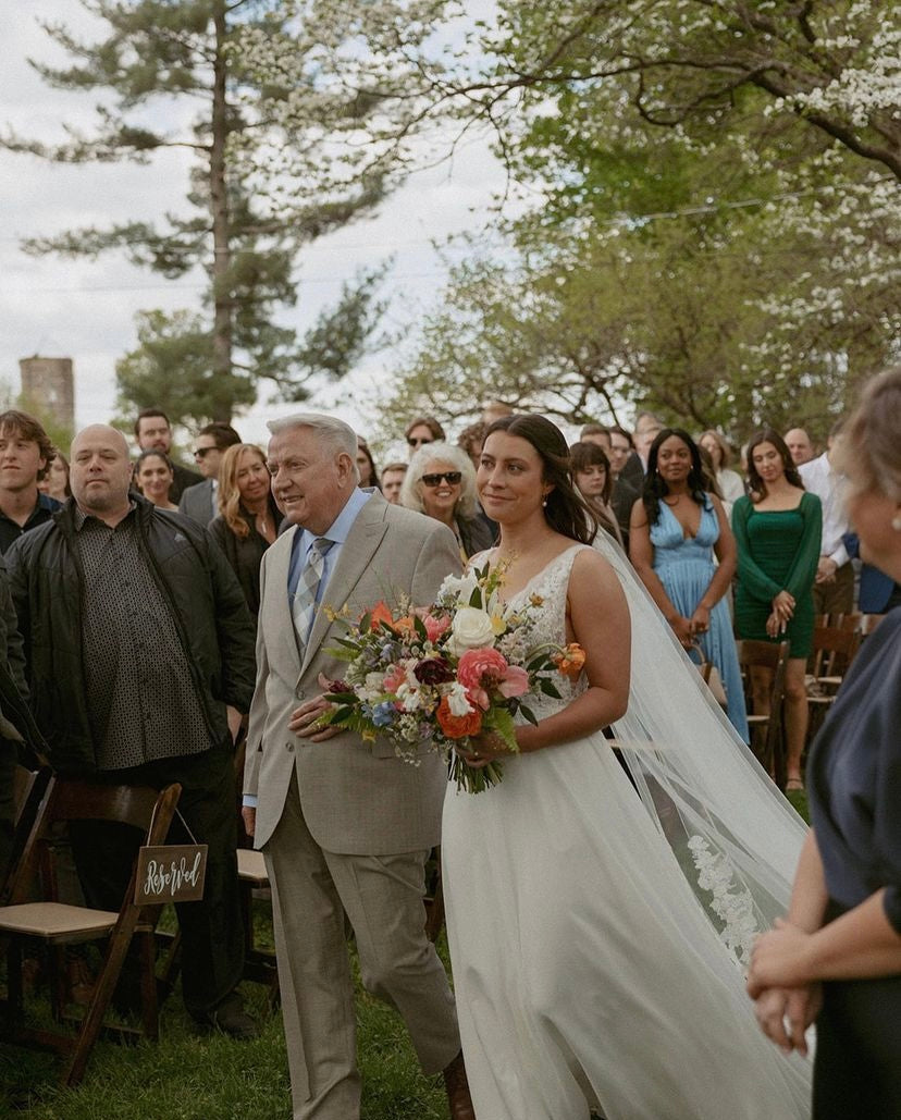 Ewa - boho wedding dress with plunging V-neck top and chiffon skirt Ewa - boho wedding dress with plunging V-neck top and chiffon skirt