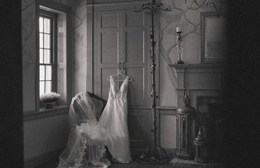 Ewa - boho wedding dress with plunging V-neck top and chiffon skirt Ewa - boho wedding dress with plunging V-neck top and chiffon skirt