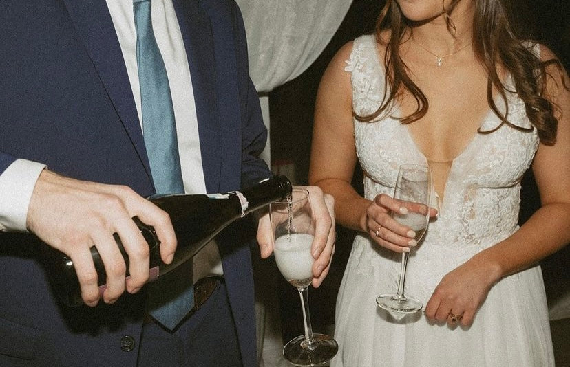 Ewa - boho wedding dress with plunging V-neck top and chiffon skirt Ewa - boho wedding dress with plunging V-neck top and chiffon skirt