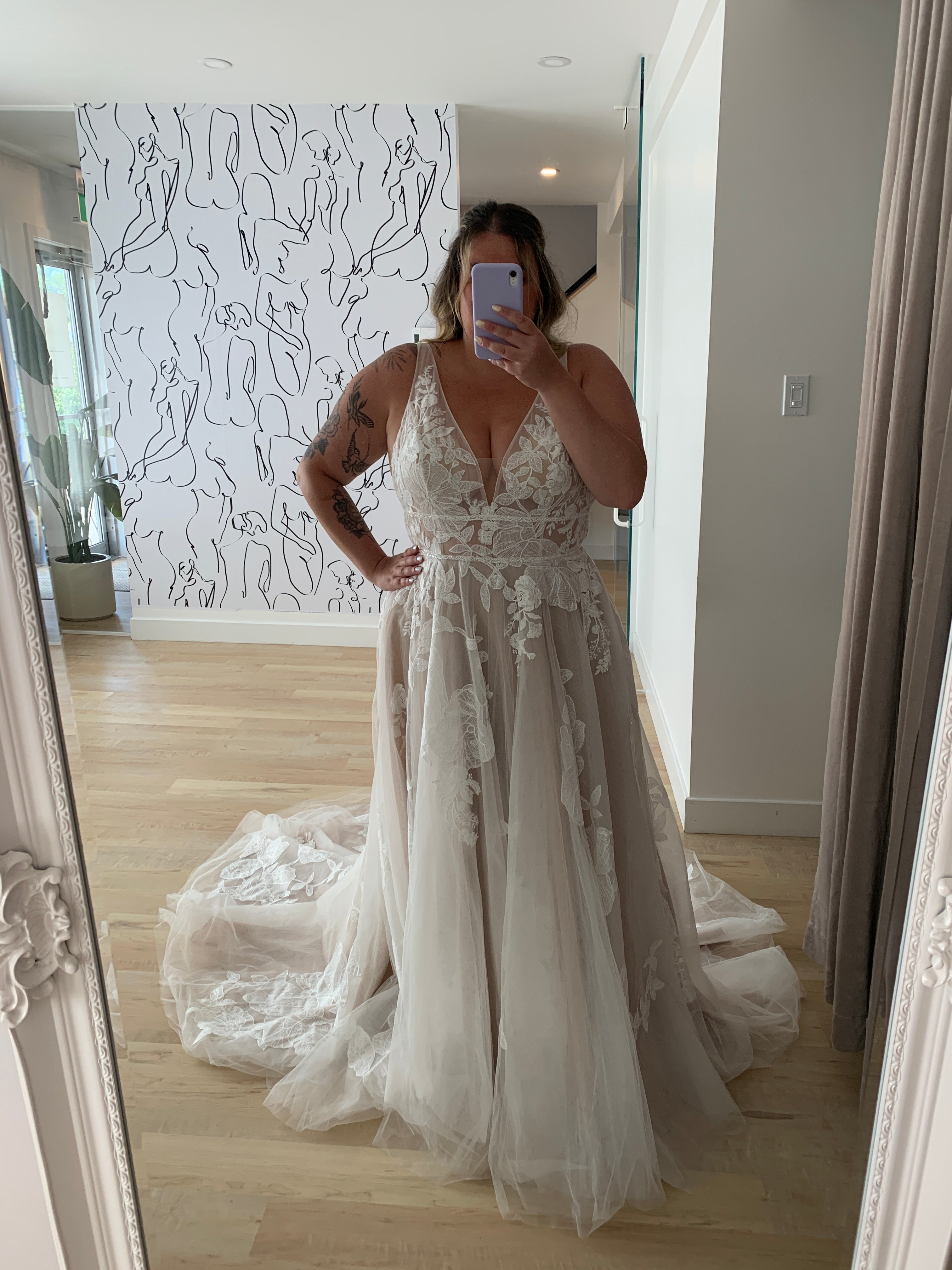 Stevenson *plus size*- luxurious boho A line wedding dress with unique floral lace Stevenson *plus size*- luxurious boho A line wedding dress with unique floral lace