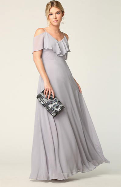 Brithany *XS à L* - Robe longue de style boho à fines bretelles et volants Brithany *XS à L* - Robe longue de style boho à fines bretelles et volants