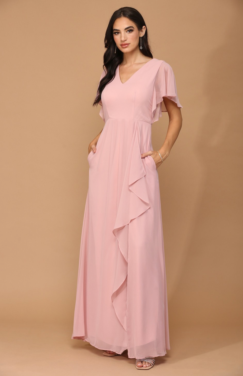 Tessy - robe longue à décolleté en V et jambe fendue Tessy - robe longue à décolleté en V et jambe fendue