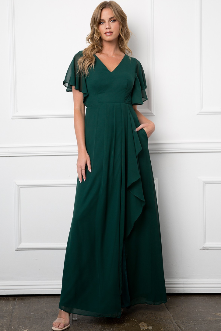 Tessy - robe longue à décolleté en V et jambe fendue Tessy - robe longue à décolleté en V et jambe fendue