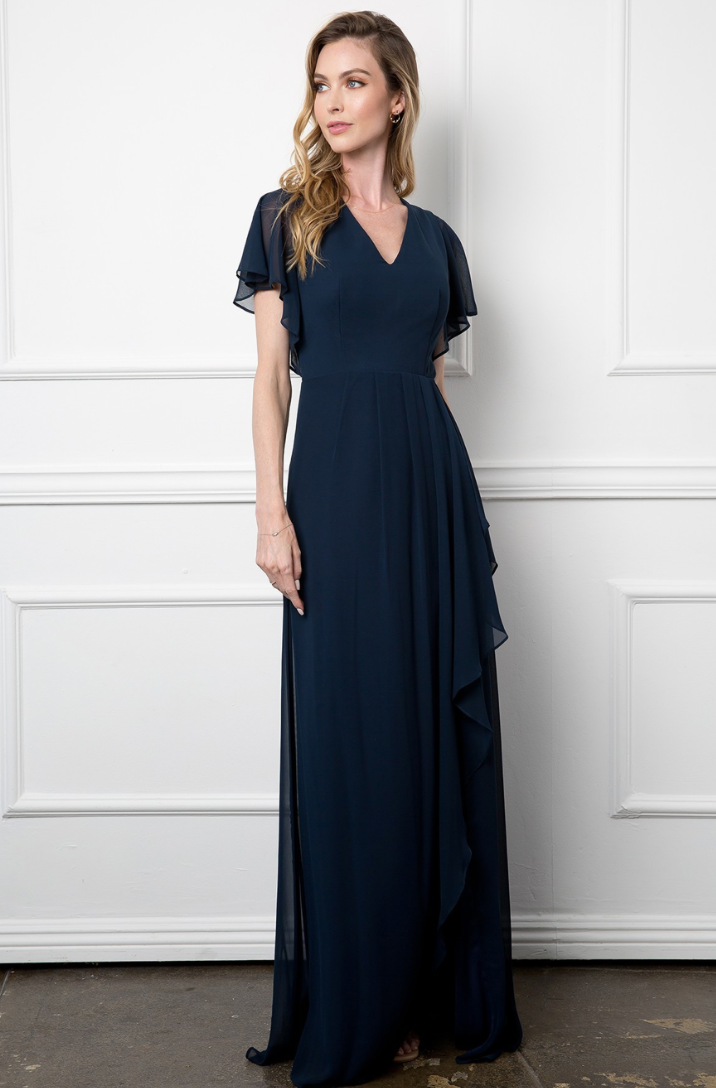 Tessy - robe longue à décolleté en V et jambe fendue Tessy - robe longue à décolleté en V et jambe fendue