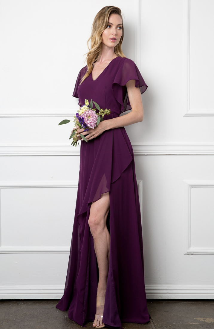 Tessy - robe longue à décolleté en V et jambe fendue Tessy - robe longue à décolleté en V et jambe fendue