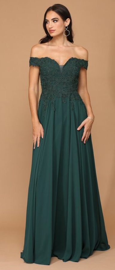 Tux - Robe longue à épaules dénudées avec dentelle et dos lacé Tux - Robe longue à épaules dénudées avec dentelle et dos lacé