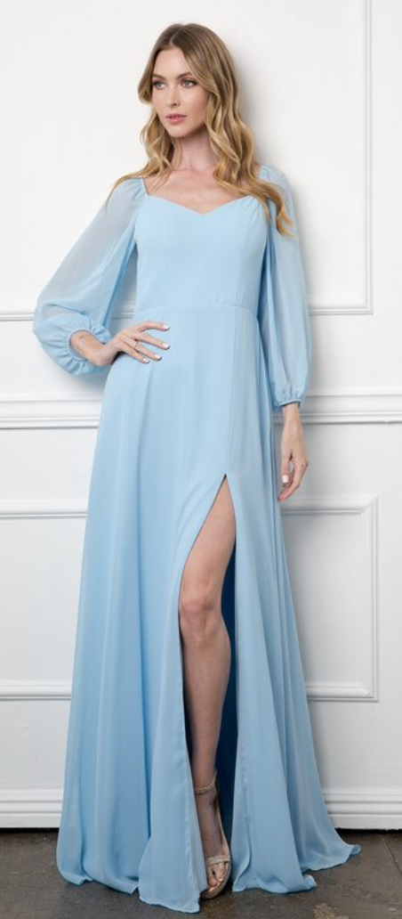 Donkey - robe longue à décolleté en V et manches bouffantes avec poches Donkey - robe longue à décolleté en V et manches bouffantes avec poches