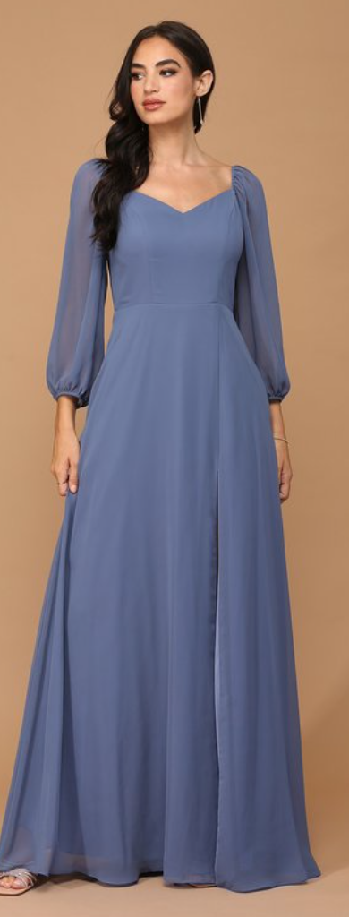 Donkey - robe longue à décolleté en V et manches bouffantes avec poches Donkey - robe longue à décolleté en V et manches bouffantes avec poches