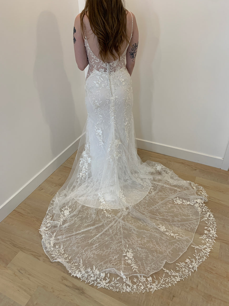 *EXCLUSIVE* Rowan *sample size 8* - fitted romantic tulle and lace boho dress with thin straps