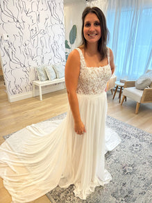 Yoly - romantic boho dress in lace and chiffon skirt