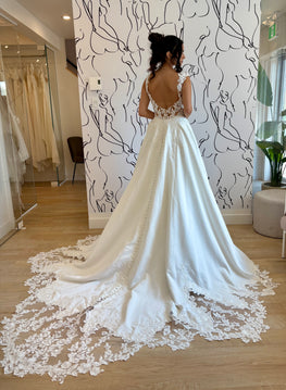 Elias - robe de mariée classique avec haut en dentelle sexy de style corset  jupe de satin mât avec crinoline