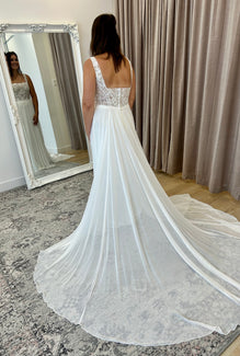 Yoly - romantic boho dress in lace and chiffon skirt