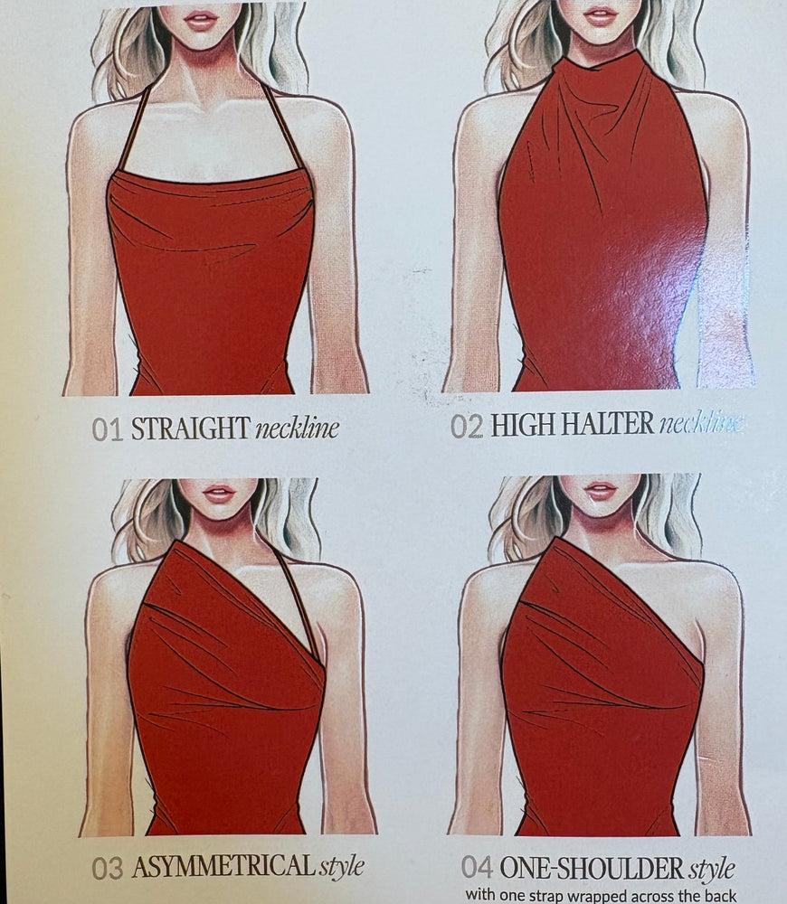 Rosalind - Robe longue en jersey avec encolure au cou et dos nus