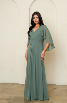 Bert - robe longue avec manches voilées et poches