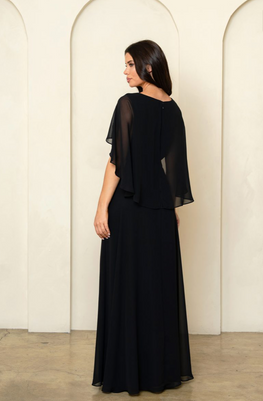 Bert - robe longue avec manches voilées et poches