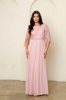 Gina - robe longue avec manches voilées et poches