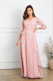 Agatha - robe longue avec manches 3/4
