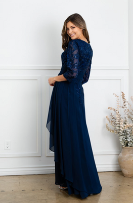 Agatha - robe longue avec manches 3/4