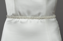 Deacon Tonal Delicate Thin Belt with Ivory Organza Ribbon