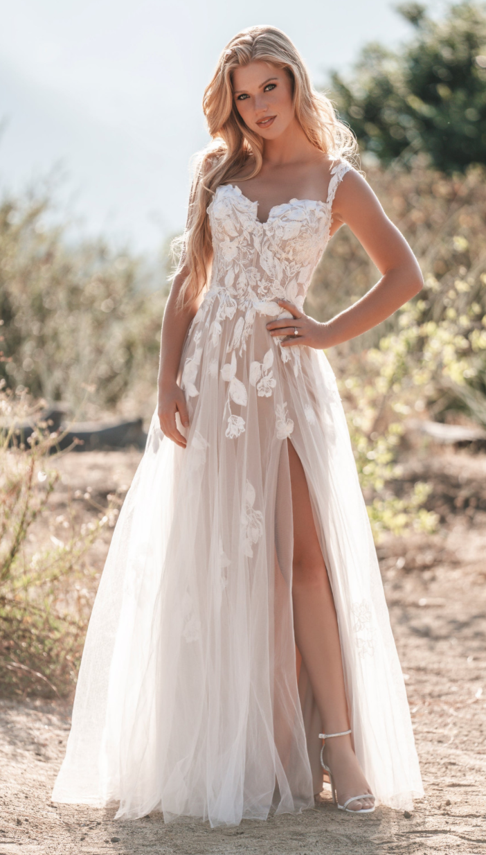 Jude - robe de mariée haut de gamme à broderie florale avec fente