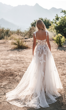 Jude - robe de mariée haut de gamme à broderie florale avec fente