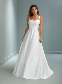 *EXCLUSIVITÉ* Benton - robe de mariée minimaliste en jersey extensible et encolure style cache-coeur