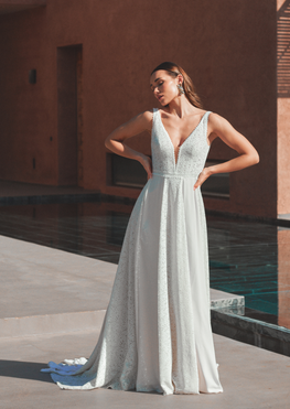 Renee *taille plus* - robe boho en dentelle et chiffon de coupe A avec bretelles larges