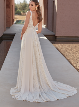 Renee *taille plus* - robe boho en dentelle et chiffon de coupe A avec bretelles larges