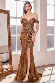 Stelia - Robe longue en jersey extensible coupe ajustée à bretelles off shoulders