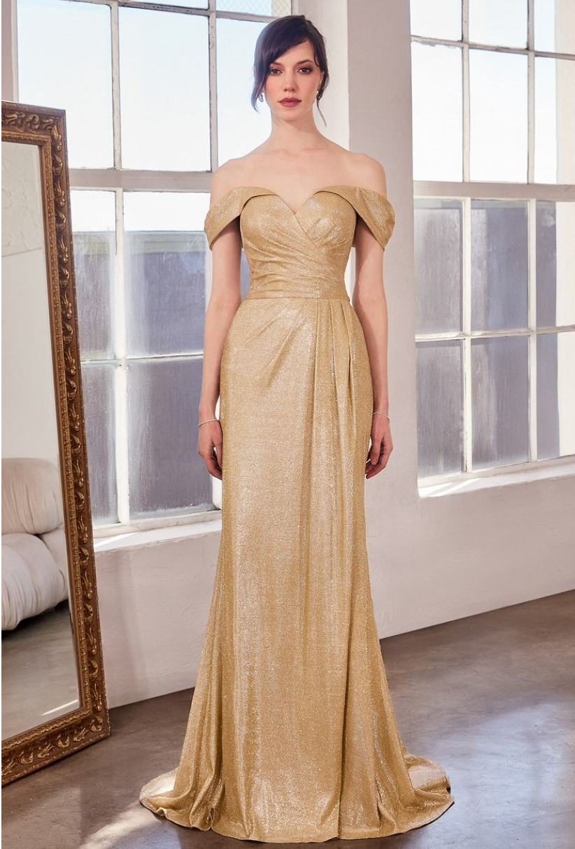 Stelia - Robe longue en jersey extensible coupe ajustée à bretelles off shoulders