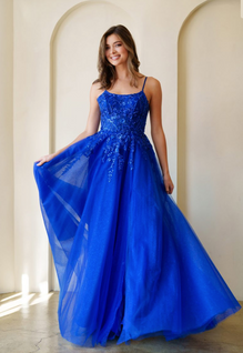 Drake - robe longue de bal en tulle avec broderies et brillants