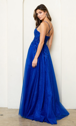 Drake - robe longue de bal en tulle avec broderies et brillants