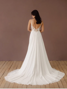 *EXCLUSIVITÉ* Coralie - robe de mariée simple et romantique en dentelle avec jupe de chiffon