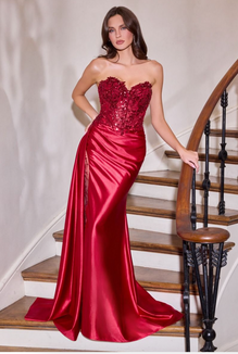 Chessie - Robe longue bustier à effet corset en jersey extensible coupe sirène avec fente à la jambe