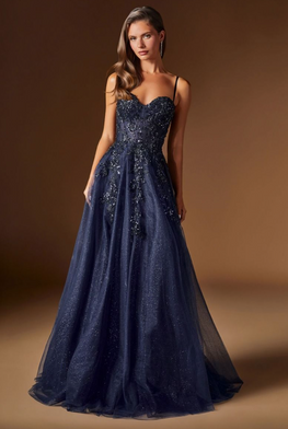 Magnolia - robe longue en tulle avec corset brodé et dos lacé
